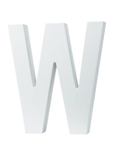 Zebery 5.9"（L) x4.9"(H) x0.8"(W) 15x12.5x2cm Wall Letters Marquee Alphabet W Wood Wooden Number DIY Block Words Sign Hanging Decor Letter for Home Bedroom Office Wedding Party Decor White