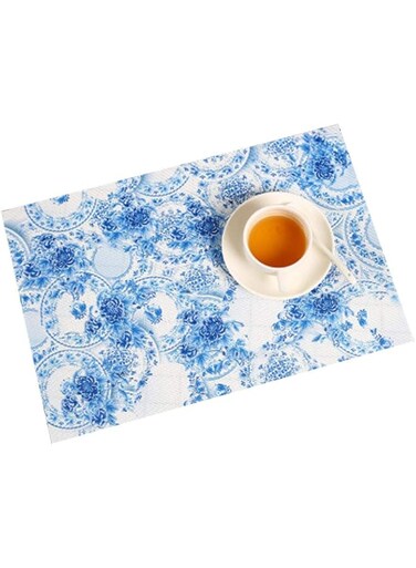 Tschick Woven Rectangle Placemats Table Mat, PVC Insulation Pad Home Tableware Accessories Washable Set