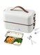 Electric Lunch Box Container, Food Heater Heatup, Adult Kids Lunch Warmer in Office/Home/Travel Rice Cooker Egg Steamer 220v (white)