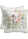 Tosleo Vintage Birds with Flowers Embroidered Decorative Throw Pillow Covers 18x18 Set of 2 Pillow Cushion Cases Farmhouse Decor Square Floral Pillowcases