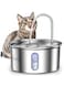 SAWA Cat Water Fountain Stainless Steel, 3.2L/108oz Cat Fountain for Drinking, Pet Water Fountain for Cats Indoor, Automatic Cat Water Dispenser with 2 Flow Modes, kitty Spout Fountain for Cats Dogs