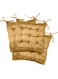 Pack of 4 Velvet Soft Chair Pad with Seat Ties Suitable for Garden , Kitchen and Office Chairs Indoor and Outdoor Mustard 40x40cm