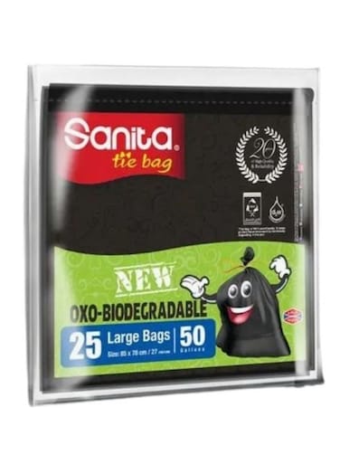 Biodegradable Tie Bag Black 85x78cm