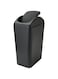 ABuff Small Lidded Trash Can, 12 Liter/3 Gallon Small Black Plastic Trash Can Garbage Bin with Lid for Office, Bedroom, Bathroom