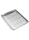 Baking Sheet and Rack Set, Oven Tray With Drip Pan Function, Stainless Steel Cookie Pan with Cooling Rack, For Toaster Oven/Baking/Deli/BBQ, Nonstick Heavy Duty and Dishwasher Safe, Silver, 12.4x9.6x1 Inch