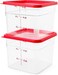 Cambro Food Storage Container with Lid (2 Pack) - Classic Square Series with Red Lid - 6 Quart (Quart) - Commercial Grade for Food Prep