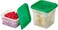 Cambro Food Storage Container with Lid (BPA-Free) - 2 Pack - Classic Series Square with Green Lid - 2 and 4 QT (Quart) - Commercial Grade for Food Prep (Translucent)