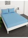 Deep Fitted Elastic Bedsheet Set With Pillow Covers, King/Queen/Double/Single Sizes, Color Sky Blue, Depth 30cm