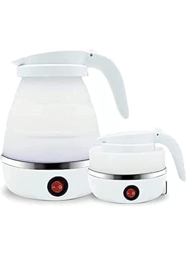 ECVV Travel Foldable Silicon Water Heater Jug Collapsible Mini Portable Electric Kettle (Random Color)