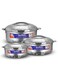 Stainless Steel Insulated Hot Pot Set &acirc;&euro;&ldquo; 3-Piece Set with Locking Lid &acirc;&euro;&ldquo; Easy to Open, Keeps Food Hot &amp; Cold &acirc;&euro;&ldquo; Double-Wall Construction,Durable &amp; Food Safe &acirc;&euro;&ldquo; Sizes: 1000 ml, 1500 ml, 2500 ml
