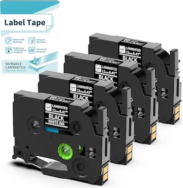 Aimo D480BT P780BT E1000 P3200 BZ Tape 3B35Z White on Black Tape 12mm 0.47 Inch Laminated Label Maker Tape TZe-335 Compatible with Brother PT-D210 H110 D220 D410 D600 1280 1290 Labeler 1 Piece