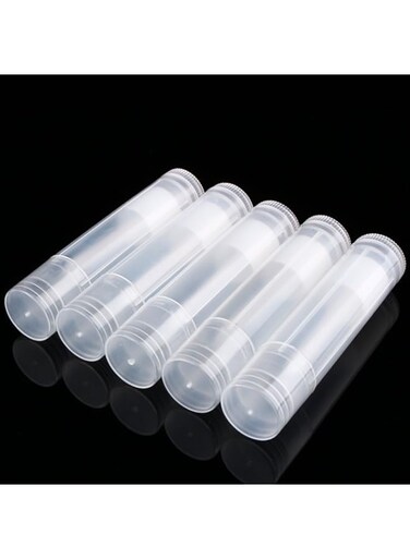 GOTOTOP Lot 100Pcs 5Ml Sturdy Black White Empty Plastic Lipstick Lip Balm Container Tube With Lid Caps For Small Bottle Container Cosmetic Container Clear