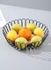 Black flower shaped wooden bottom water fruit basket with hollowed out fruit tray,suitable for storing fruits and snacks in the living room