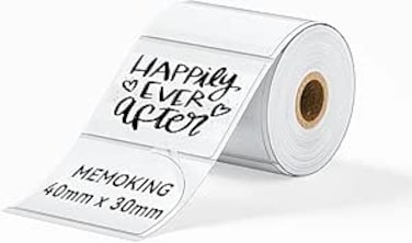 Aimo 40mm x 30mm, White,Square Self Adhesive Label Compatible with Aimo M110 Label Printers, 230 labels/roll