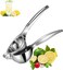 Stainless Steel Lemon Squeezer Manual &acirc;&euro;&ldquo; 5 cm Handheld Citrus &amp; Lime Press Juicer   Heavy-Duty Metal Lemon Juicer with Rust-Resistant Zinc Alloy Build, Easy-Grip Handles, Dishwasher Safe Silver