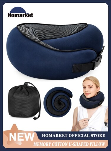 Neck Travel Pillow Memory Foam Neck Pillow for Comfort on Airplane Compact and Ergonomic Design for Travel, Car Rides, and Home Use Ideal for Adults and Kids