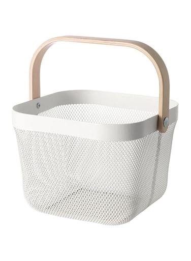 RISATORP Wire Basket, White Size 9 &frac34;x10 &frac14;x7