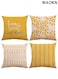 Pillow Covers 18x18 Set of 4 , Modern Sofa Throw Pillow Cover , Decorative Outdoor Linen Fabric Pillow Case for Couch Bed Car Home Sofa Couch Decoration ,Suitable for living room, bedroom , 45x45cm , (Yellow , 18x18, Set of 4).