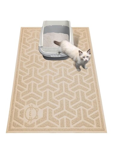 NALACAL Cat Litter Mat, Litter Trapping Mat Soft on Kitty Paws, Durable Large Litter Box Mat 35 x 24 Inch Scatter Control for Cat Litter, Waterproof and Extra Large Litter Box Carpet