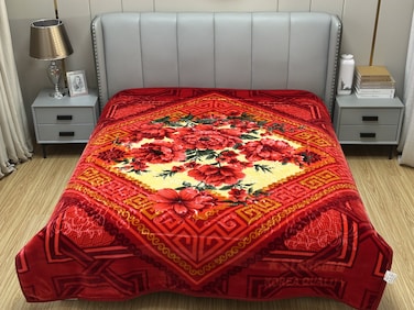 STARGOLD Single Ply Raschel Premium Quality Blanket Two Side Color 220CM &times; 240CM 15 LBS, Polyester Fabric Materials, SG-BL2052