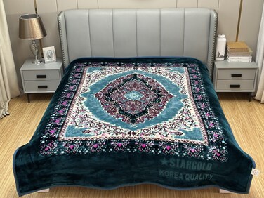 STARGOLD Single Ply Raschel Premium Quality Blanket Two Side Color 220CM &times; 240CM 12 LBS, Polyester Fabric Materials, SG-BL2051