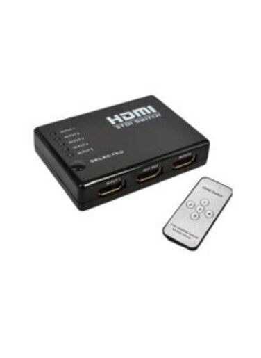 5-Port HDMI Switch With Remote Controller Black