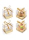 Excefore Transparent Cake Box, 12PCS PVC Clear Box Bakery Container, Macaron Cupcake Candy Cookies Muffins Dome Box Mooncake Boxes for Baby Shower Wedding Birthday Party Supplies (Golden)