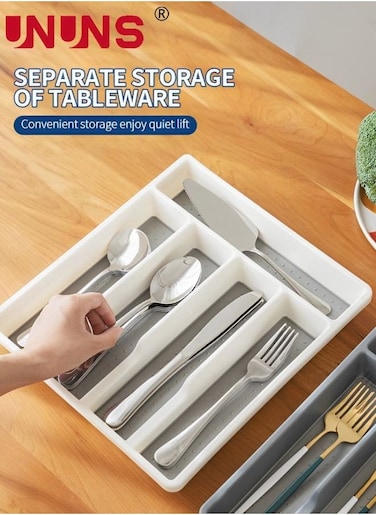 Kitchen Tableware Storage Box,Classic Large Silverware Tray Organizer,Classic 6-grid Storage Box,Drawer Utensil Cutlery stainless Steel Knife Storage Finisher Tray