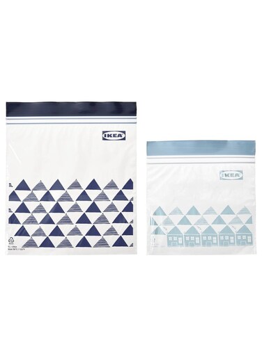 Resealable Bag, Patterned Blue, 1/0.4 l, 60 Pack