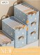 6 Pieces Fabric Closet Storage Organizer Set Foldable Clothes Boxes Large Capacity Wardrobe Stackable Closet Drawer with Handle for Leggings Stockings Socks Underwear