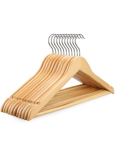 15 Pack Hanger wooden Suit Hanger Non-Slip Cloth Hangers With Notches &amp; 360&Acirc;&deg; Swivel Hook, Clothes Hanger Smooth Finish Coat Hanger Premium Hangers For Clothes Dress Suit