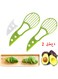 2PCS Avocado Peeler 3 In 1 Avocado Slicer Tool, Three In One Avocado Slicer, Green Avocado Cutter And Scooper For Fruits And Vegetable, Peel Avocado Slicer Pitter, Plastic Avocado Knife