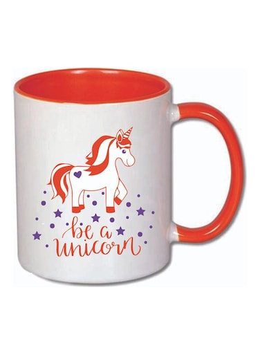 Be A Unicorn Printed Ceramic Mug Red/White
