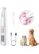 Tewiaii Pet Clippers for Grooming, Dog Paw Trimmer with LED, Cordless 2 Speed Rechargeable Electric Pet Clippers, Low Noise Pet Shaver with Ceramic Blade for Pet Hair Around Face, Claws, Rump (White)