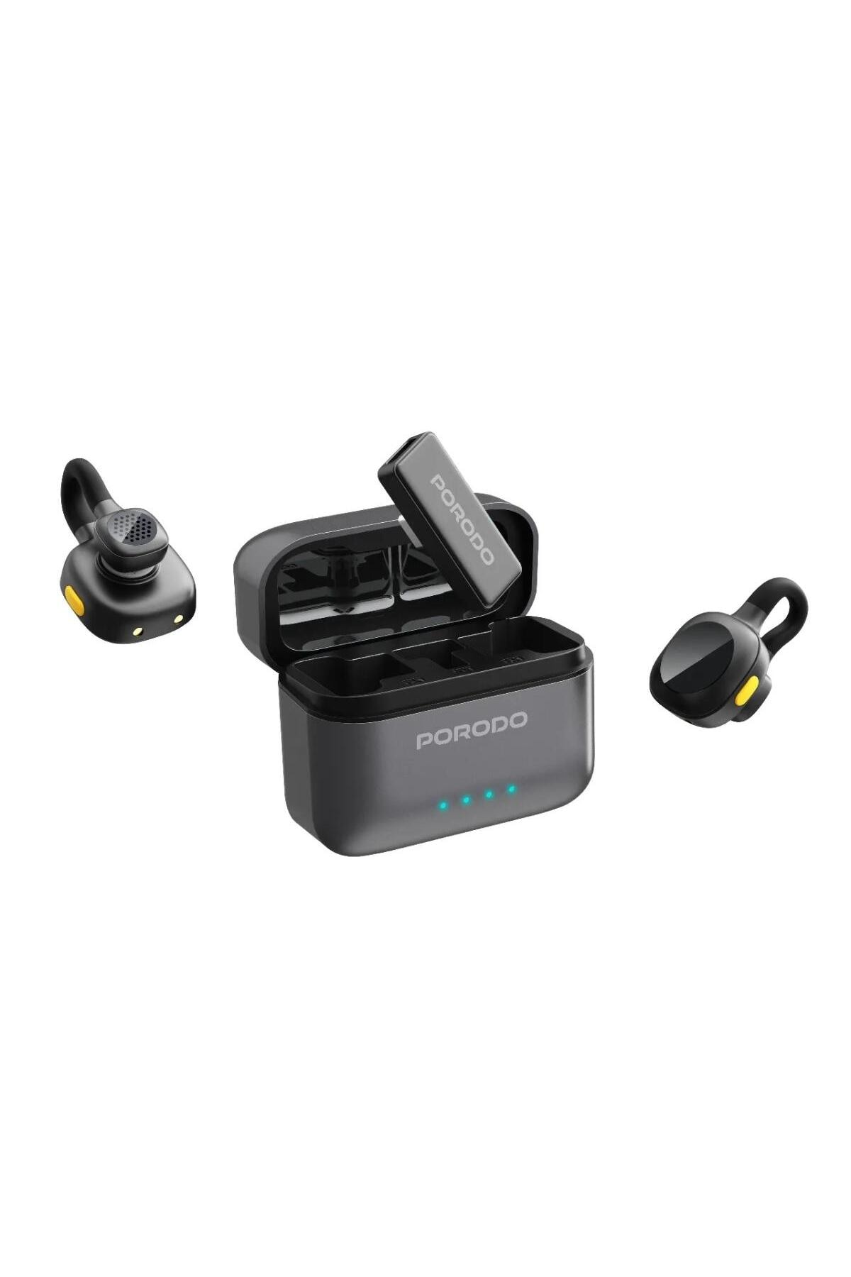 porodo Porodo Movo Wireless Lavalier Microphone With Charging Case Clear Audio