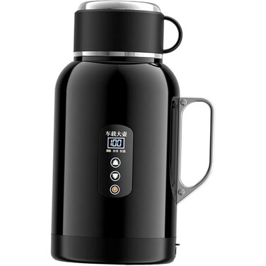 12V/24V Smart Electric Car Kettle - 1000ml Portable Water Boiler with LCD Temperature Display
