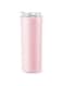 Puraville 14 oz Coffee Tumbler with Lid and Straw, Stainless Steel Insulated Travel Coffee Mug with Lid, Reusable Skinny Tumbler Cup for Women and Men, Pink
