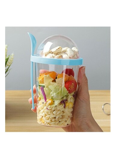 400ml Large Capacity Salad Cup Portable Overnight Oatmeal Container as Lunch Bento Salad Bowl Bottle Cup Salad Box