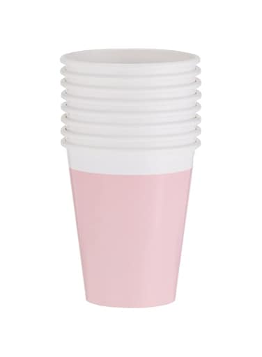 Procos 8 pappbecher kosmpostierbar einfarbig rose 200ml