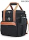 Insulated Lunch Box Lunch Cooler Bag for Men: Expandable Large Lunchbox for Picnic Work Office Outdoor - Reusable Double Deck Lunch Tote for Adults Black Brown