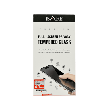 ISAFE HD GLASS SCREEN GUARD IPHONE 15 PRO PRIVACY