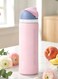 FreeSip Insulated Stainless Steel Water Bottle With Straw For Sports Travel And School BPA Free Sports Water Bottle(Pink 24OZ)