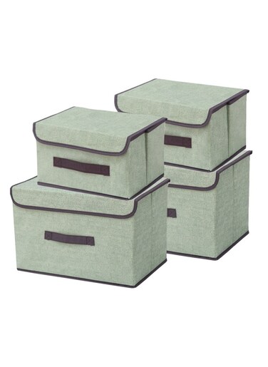 Ramadan 4 Pack Foldable Storage Box Green Storage Box for Home 36x23x24cm
