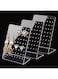 Acrylic Jewelry Display Rack, 3 Pcs 72 Holes Earring Holders L-Shaped Earrings Ear Studs Display Stands Jewelry Showcase Earring Stand Organizer Jewelry Display for Retail Show Personal (Clear Style）