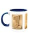 Number 1 Printed Ceramic Coffee Mug Blue/White/Brown