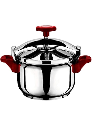 Hascevher Pressure Cooker, Stainless Steel pressure cooker - Armoni (5, Red)