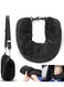 Travel Pillow Stuffable with Clothes, Transformable and Expandable Luggage Carry-On Solution, Fits 3 Days' Essentials, Only Travel Pillowcase, No Filler, Black Elastic Velvet