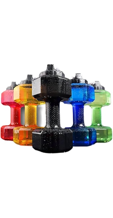 Jumigra Upgrade Dumbbell Shaped Water Bottle   Big Capacity 75 Oz (2.2 L)  BPA Free   Flip Top Leak Proof lid   5 Colors(Red&pound;