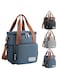 Lullaxx Reusable Lunch Box Insulated Lunch Bag Large Cooler Tote Bag for Adult,Men,Women, Double Deck Cooler Handbags for Office/Picnic/Fishing/School-22 * 15 * 25cm-blue