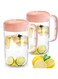 Plastic Pitcher with Lid, Large Water &amp; Ice Tea Pitcher with Handle and Scale for Easy Pouring, 3-Way Spout for Juice, Beverage, Party, Outdoor, Home Use, BPA-Free, 2 Pack, 4000ML, Pink